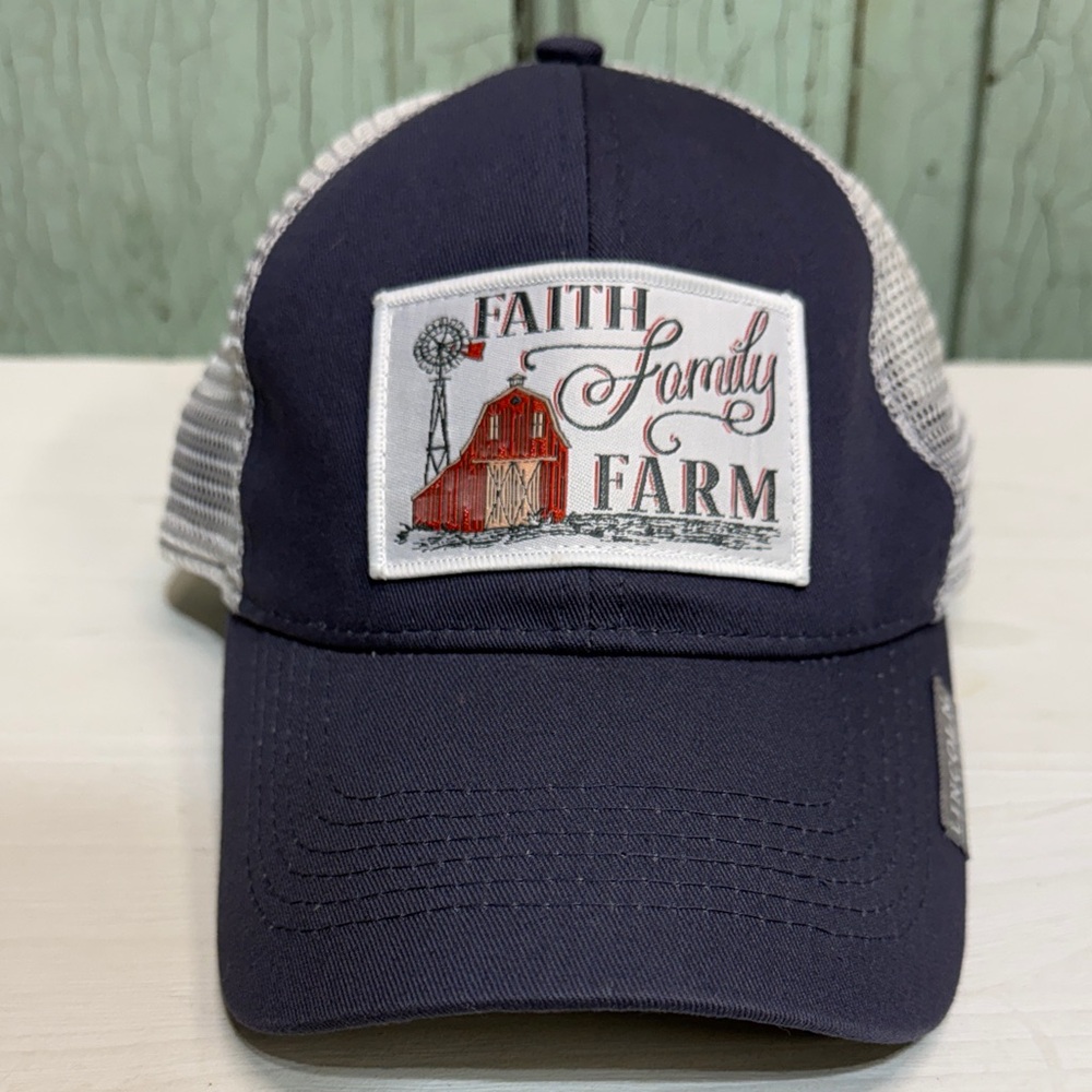 Faith Family Farm Navy & White Trucker Hat